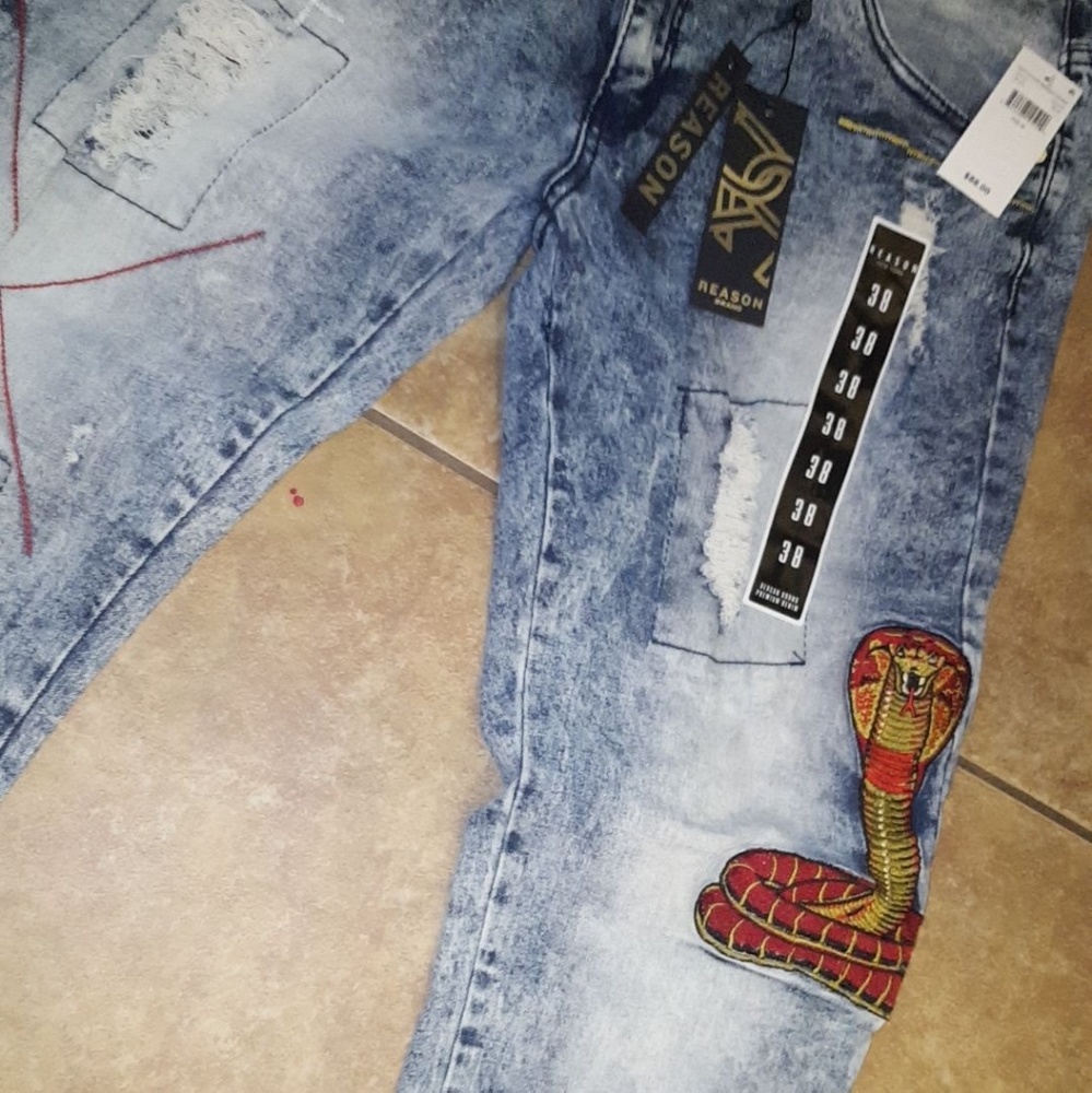 🚫SOLD!!!🚫Watch For Snakes Denim Jeans 38w - Picture 2 of 8
